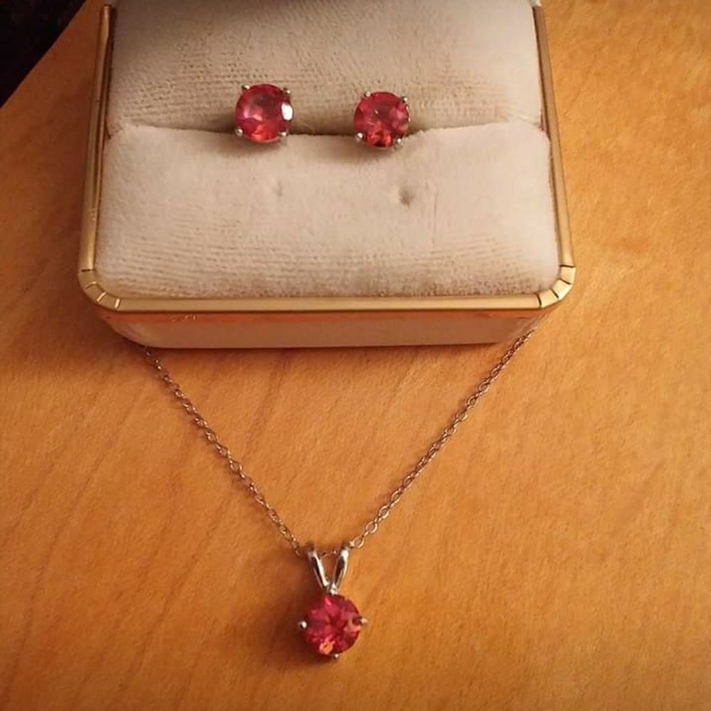 New pink topaz set